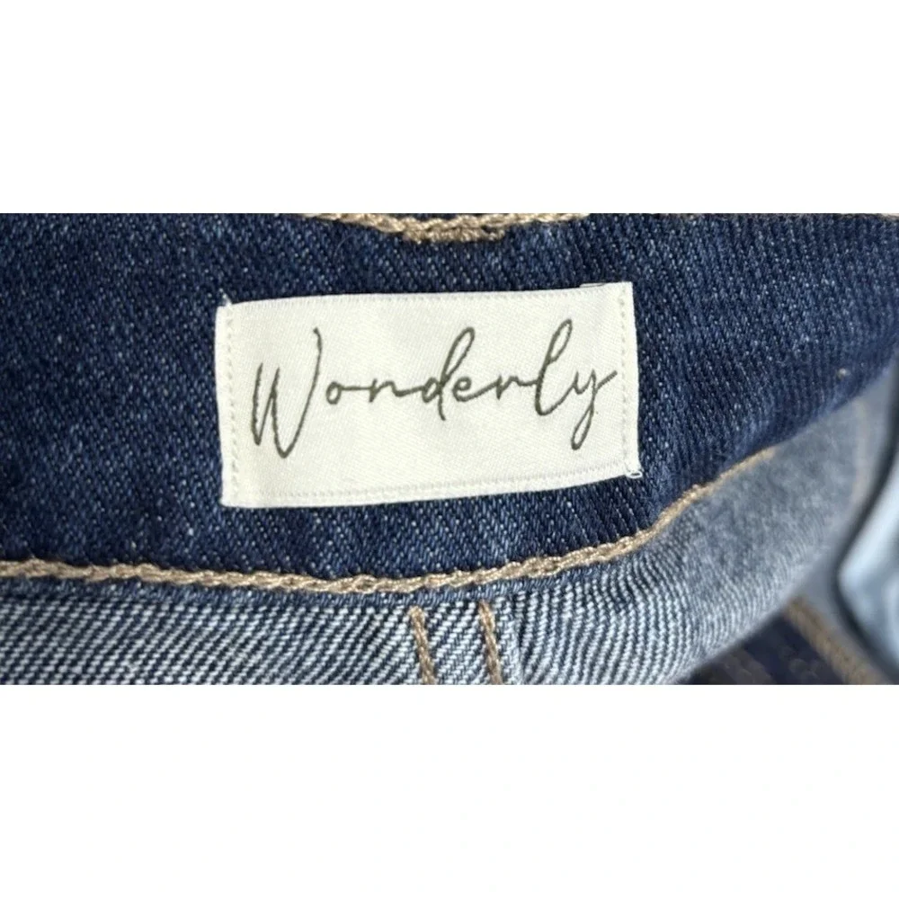 NWT Wonderly High Rise Wide Leg Jeans 16 Tall Long Dark Wash 100% Cotton Pleated